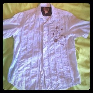 Men’s light blue guayabera shirt w/ embroidery  L